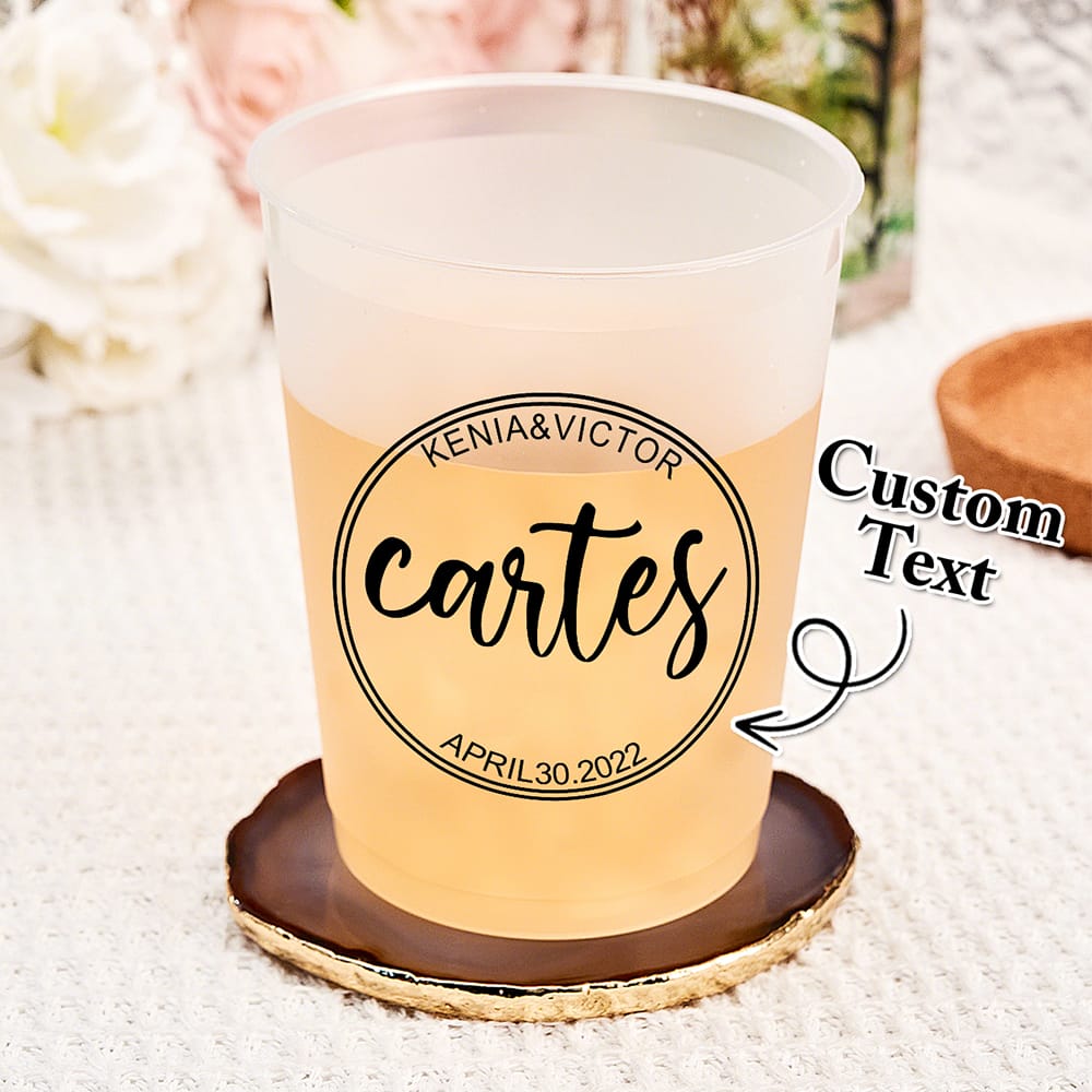 Custom Disposable Cups for Wedding, Bachelorette, or Bachelor Party – Add Name, Date, and Event (12oz or 16oz)